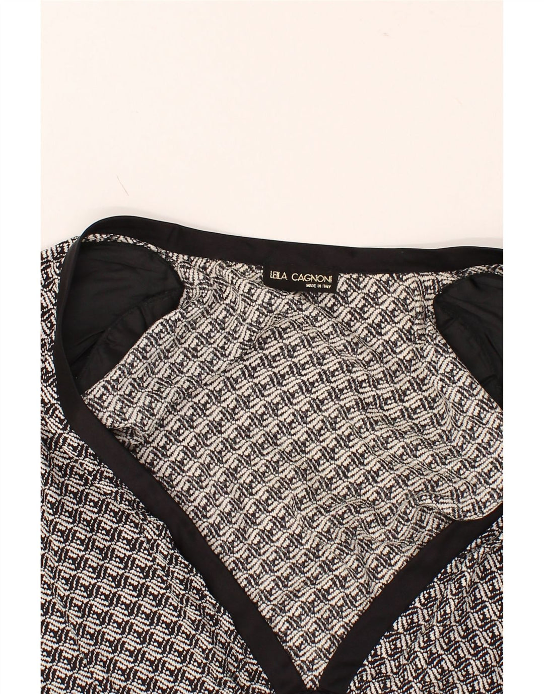 VINTAGE Womens 4 Button Blazer Jacket UK 16 Large Black Check Silk Vintage Vintage and Second-Hand Vintage from Messina Hembry 