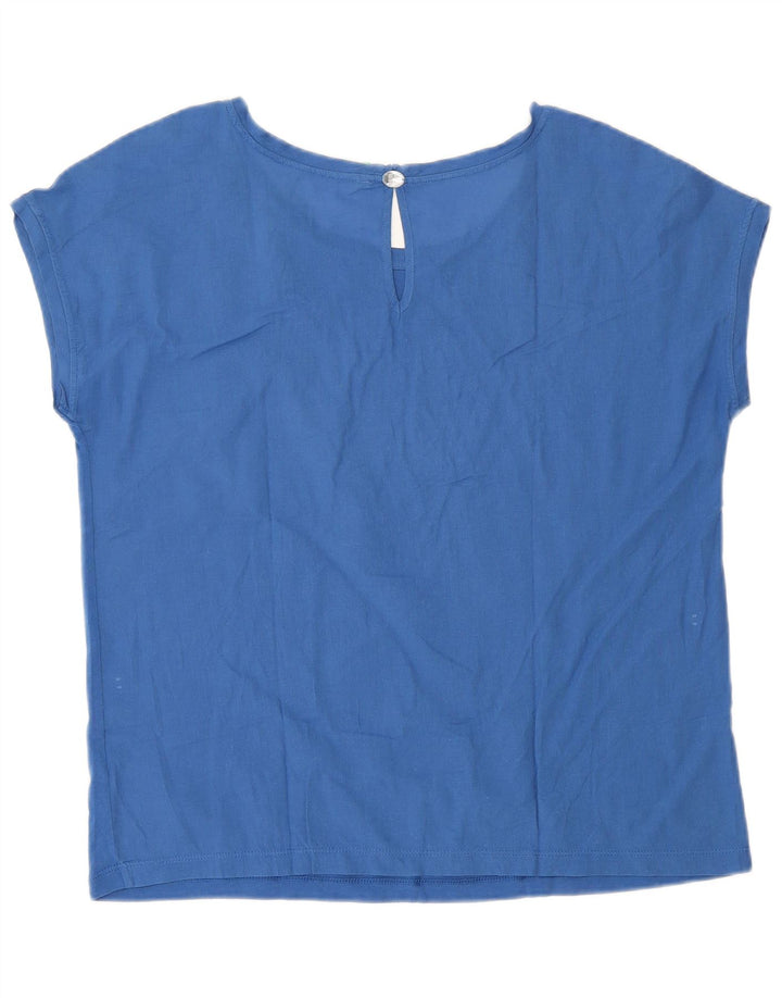 Benetton Dame Bluse Top UK 16 Large Blue
