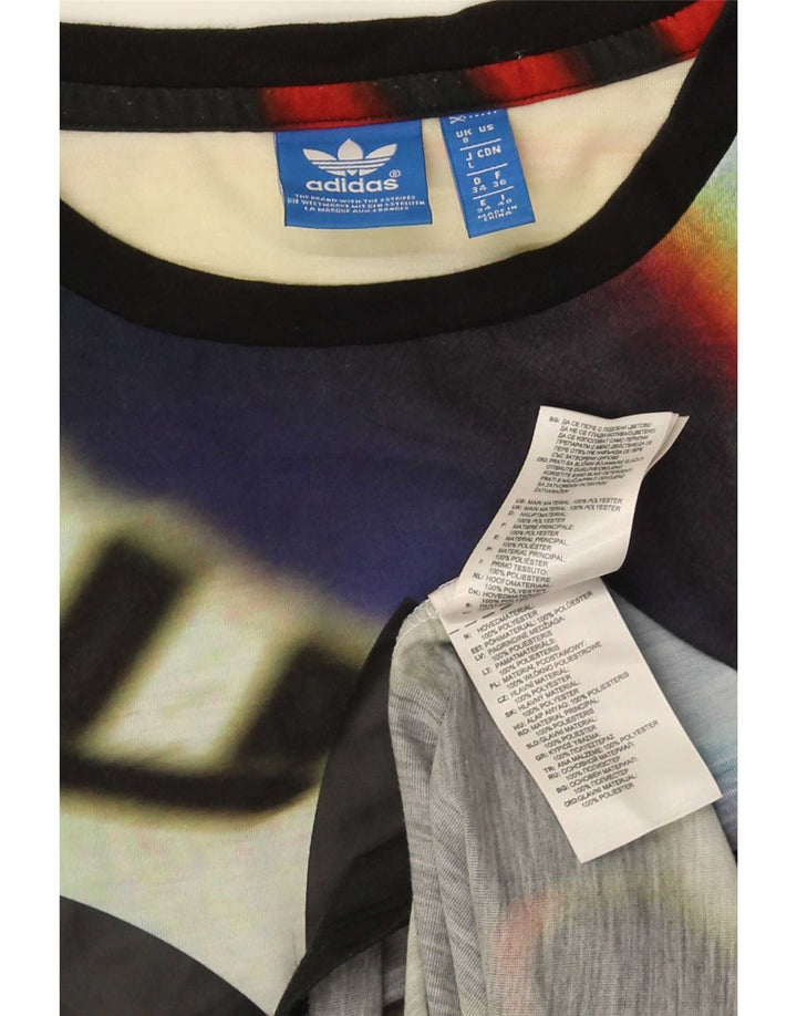 Adidas Dame Grafisk T-Shirt Top UK 8 Lille flerfarvet polyester