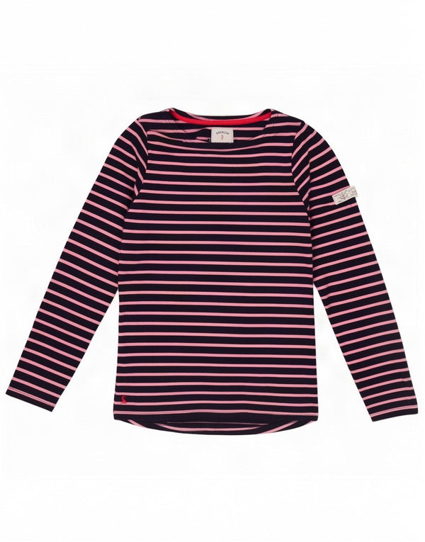 Joules Dame Top Langærmet UK 8 Lille Marineblå Stribet Bomuld