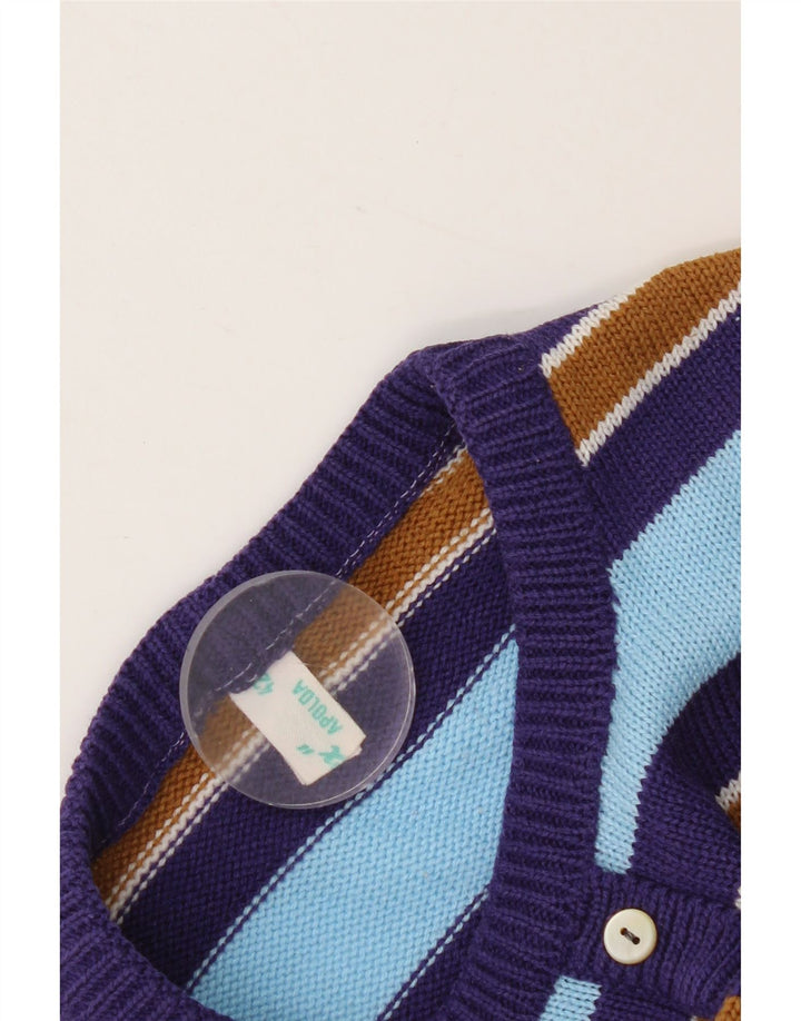 Vintage dame sweater med rund hals IT 42 Medium lilla stribet