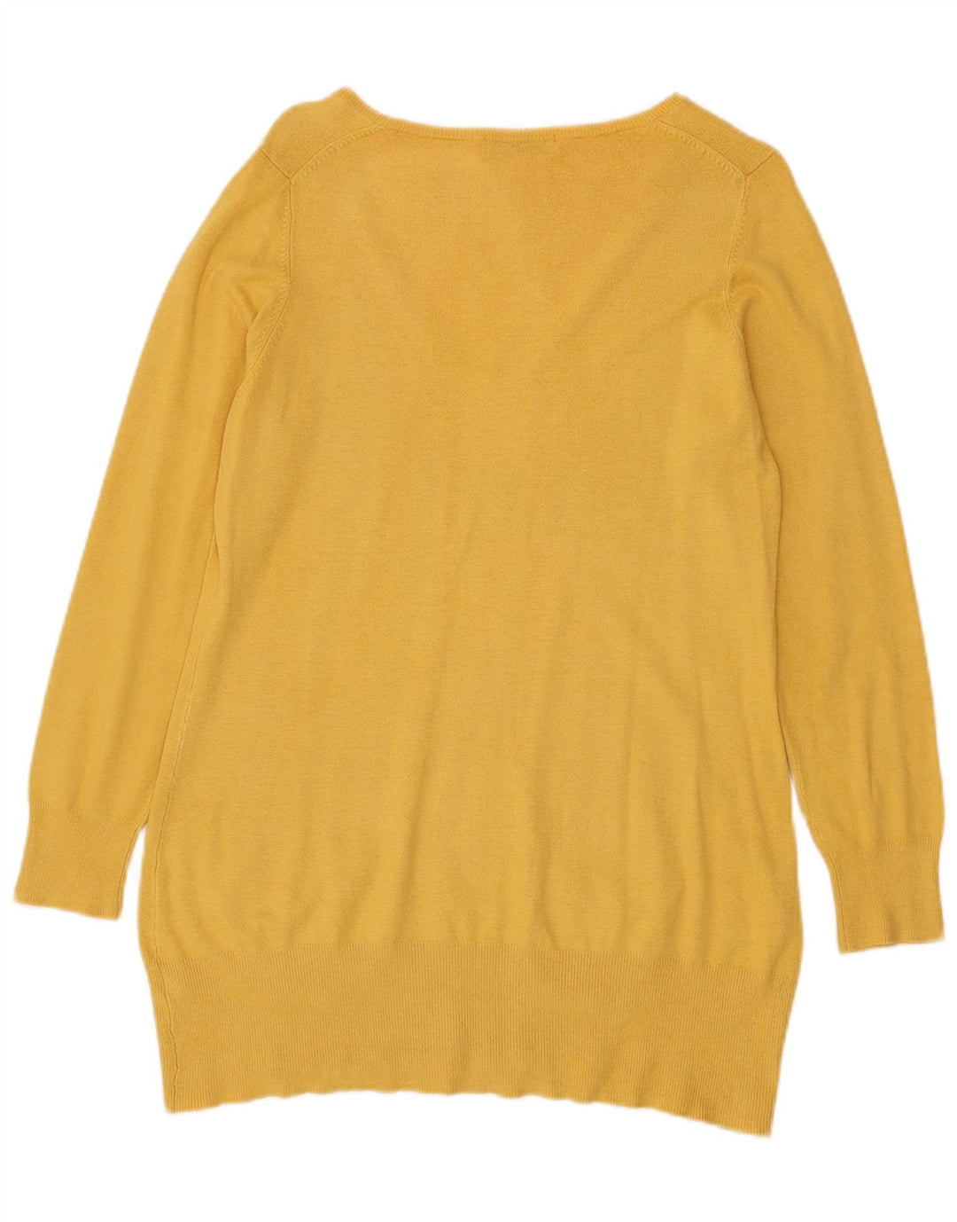 Marks & Spencer Dame V-hals sweater UK 14 Medium Yellow Viscose