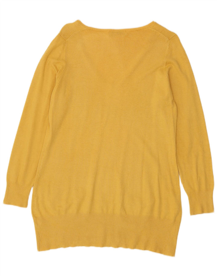 Marks & Spencer Dame V-hals sweater UK 14 Medium Yellow Viscose