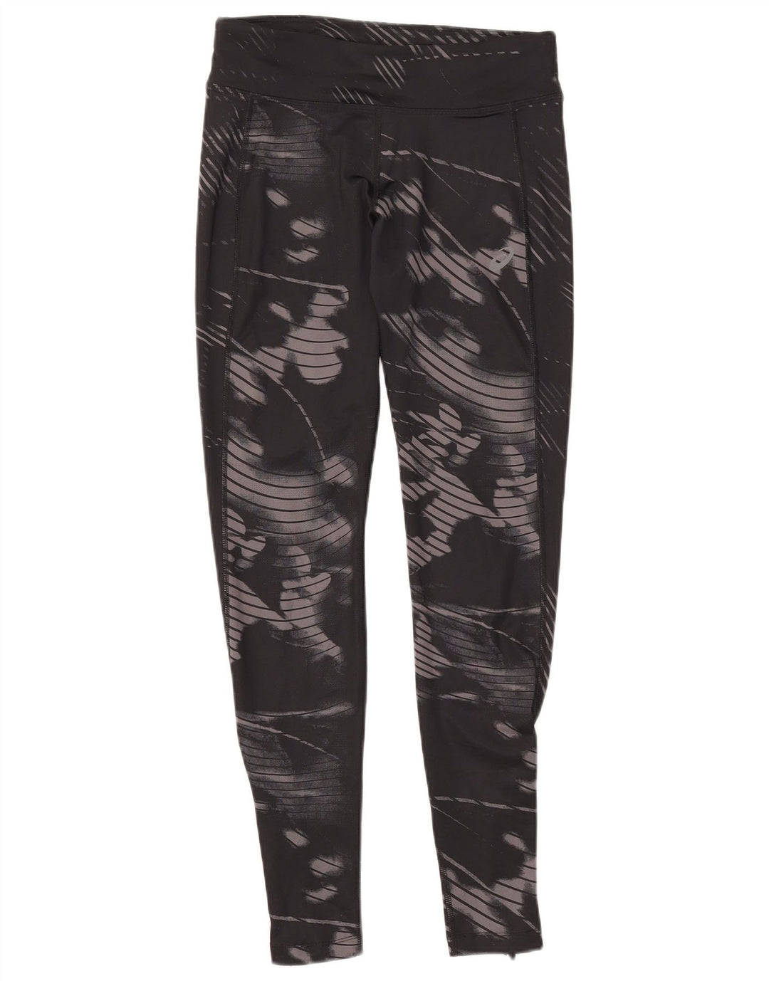 Asics Womens Leggings UK 12 Medium Black Camouflage Polyester