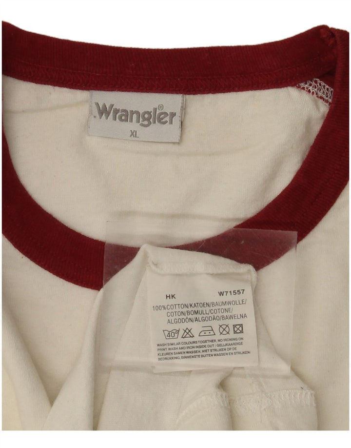 WRANGLER Herre grafisk T-shirt Top XL Hvid Colourblock Bomuld