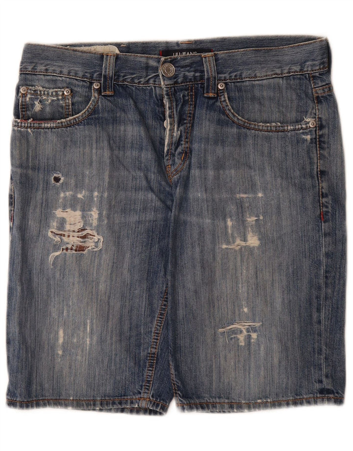 Liu Jo Mens Distressed Denim Shorts W32 Medium Blue Bomuld