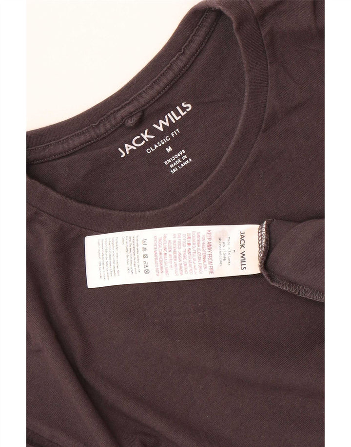 Jack Wills Herre Classic Fit T-Shirt Top Medium Sort Bomuld