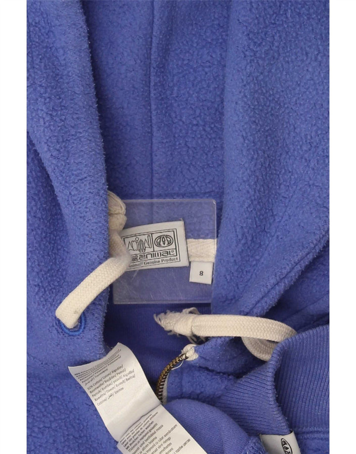 Animal Dame Hætte Fleecejakke UK 8 Small Blue Polyester