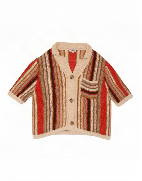 Reiss Womens Cardigan Sweater UK 16 Large Multicoloured Striped