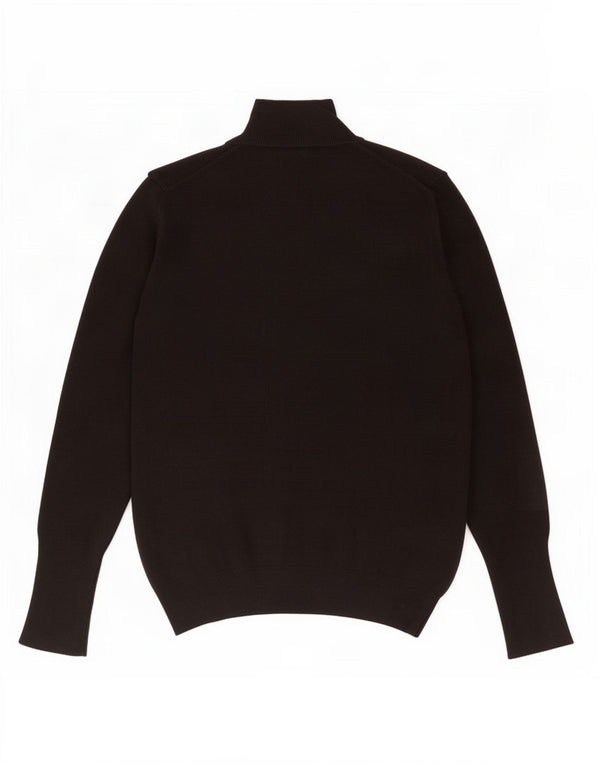 Zara Dame Rullehals Sweater UK 14 Stor Sort Viscose