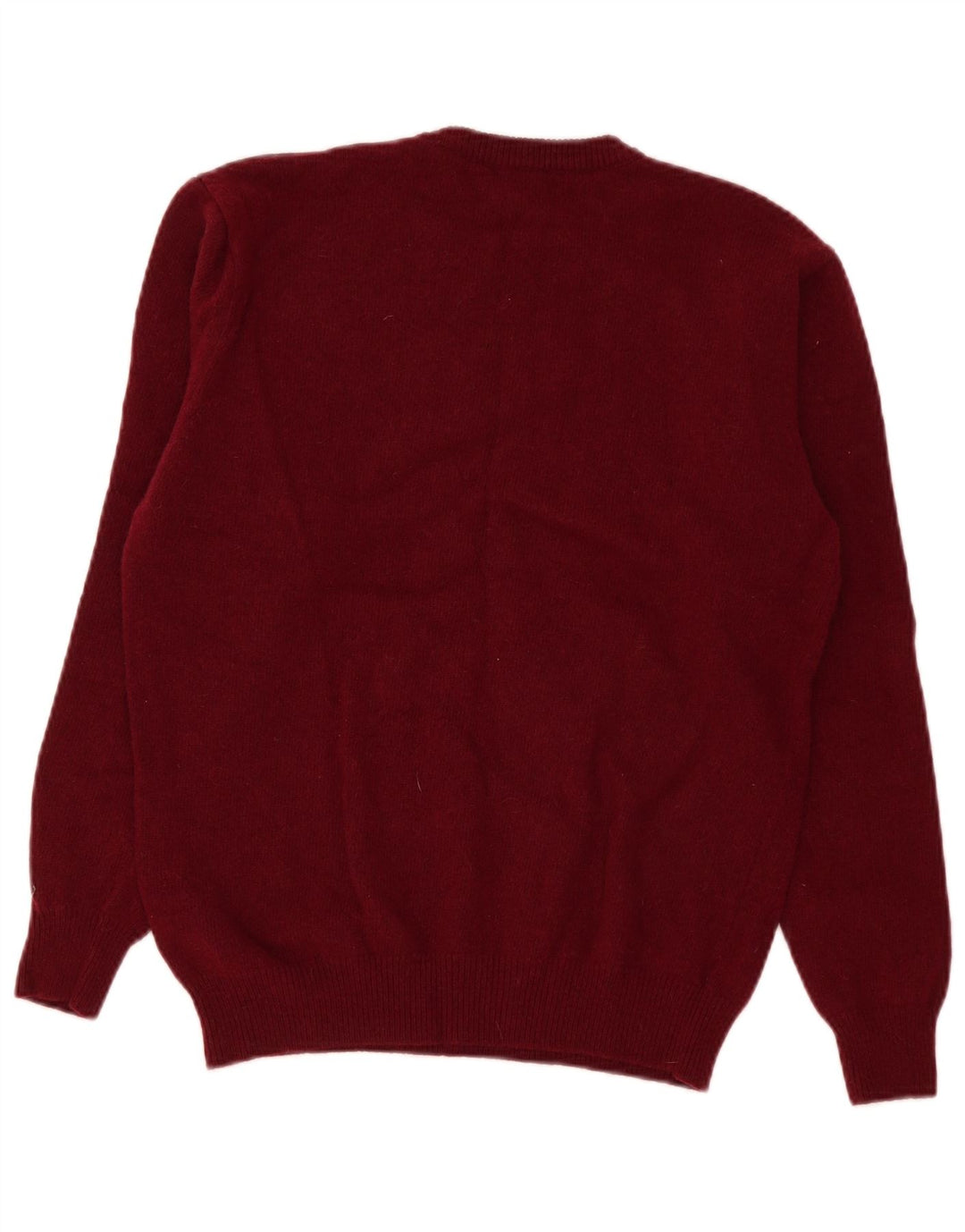 Old River Herre Crew Neck Jumper Sweater Medium Burgundy Virgin Wool