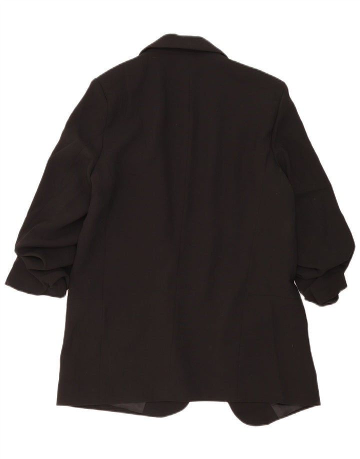 Zara Dame 3/4 ærmet åben blazerjakke UK 14 Stor sort polyester