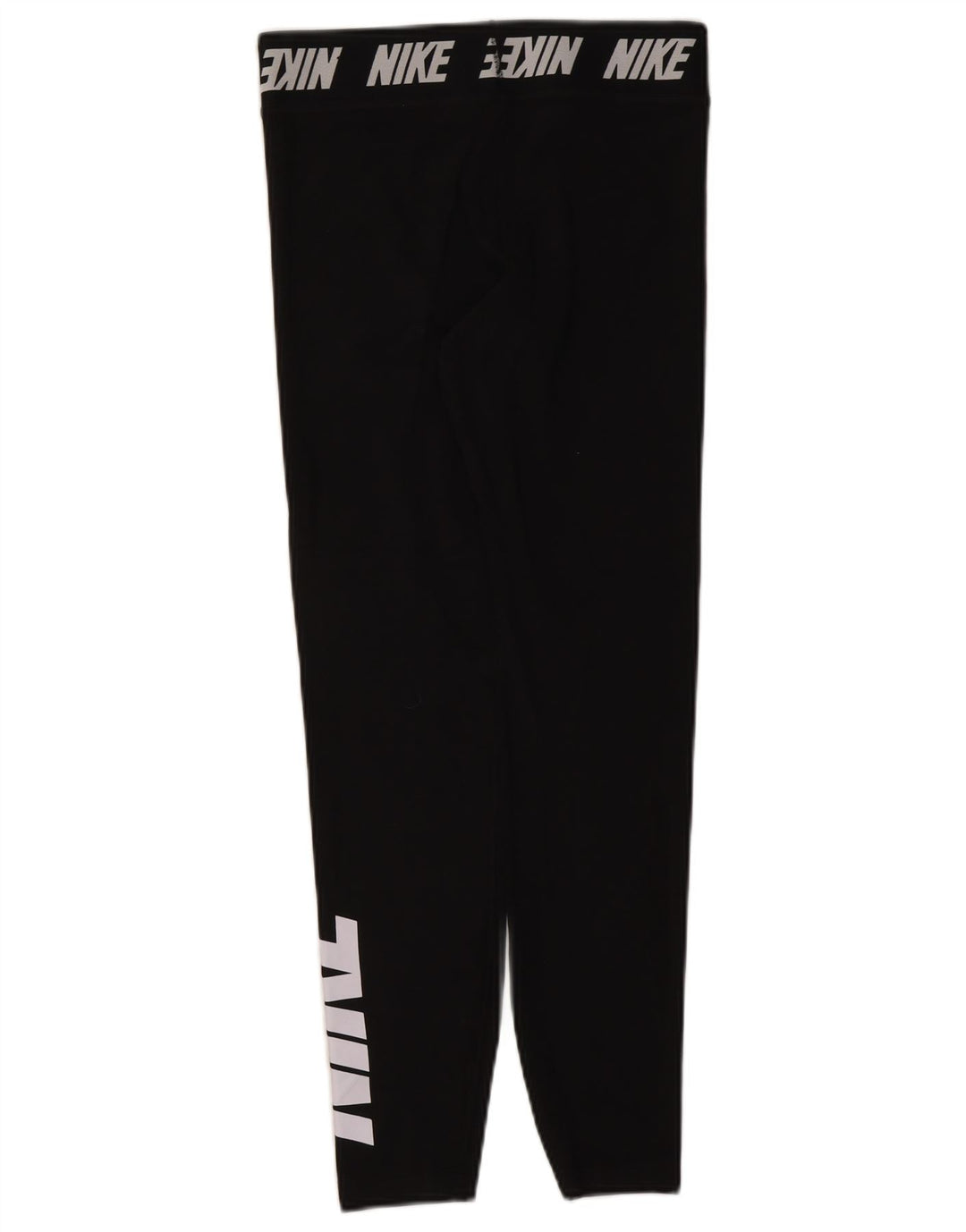 Nike Dame Grafiske Leggings UK 12 Medium Sort Bomuld