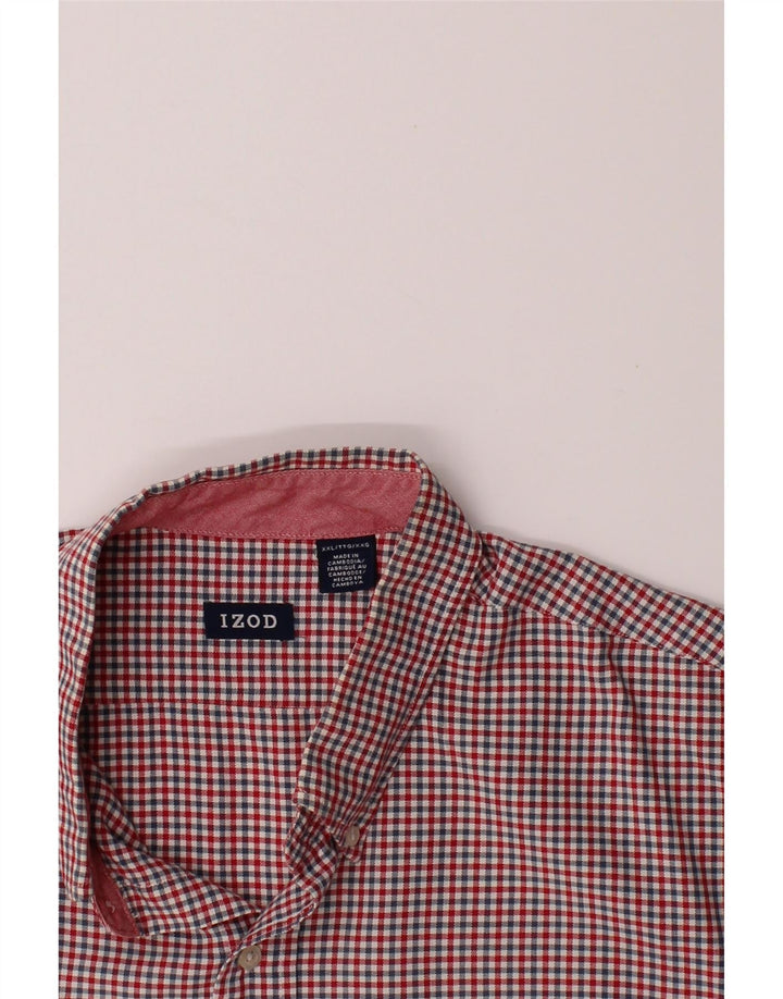 IZOD Mens Shirt 2XL Red Check Cotton Vintage Izod and Second-Hand Izod from Messina Hembry 