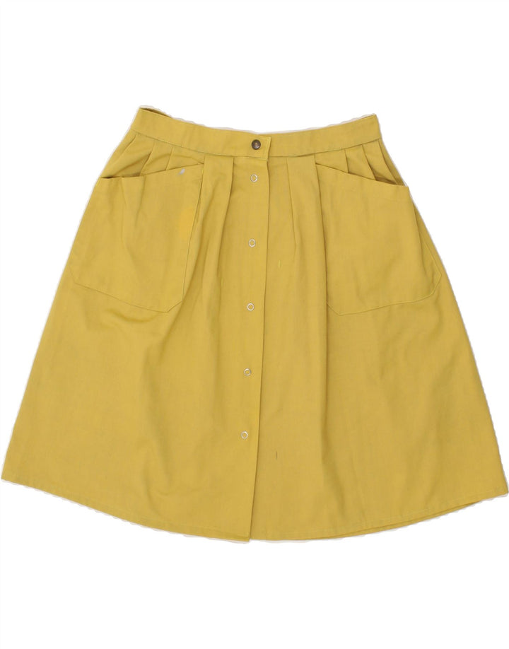 VINTAGE Womens A-Line Skirt W28 Medium Yellow Vintage Vintage and Second-Hand Vintage from Messina Hembry 