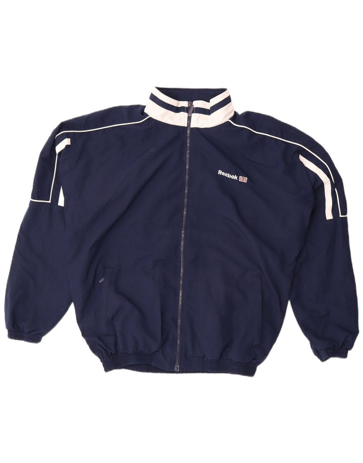 Reebok Herre grafisk træningsdragt Topjakke Stor Marineblå Colourblock