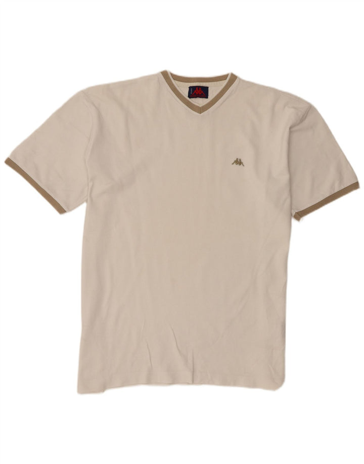 Kappa Herre T-Shirt Top XL Hvid Bomuld