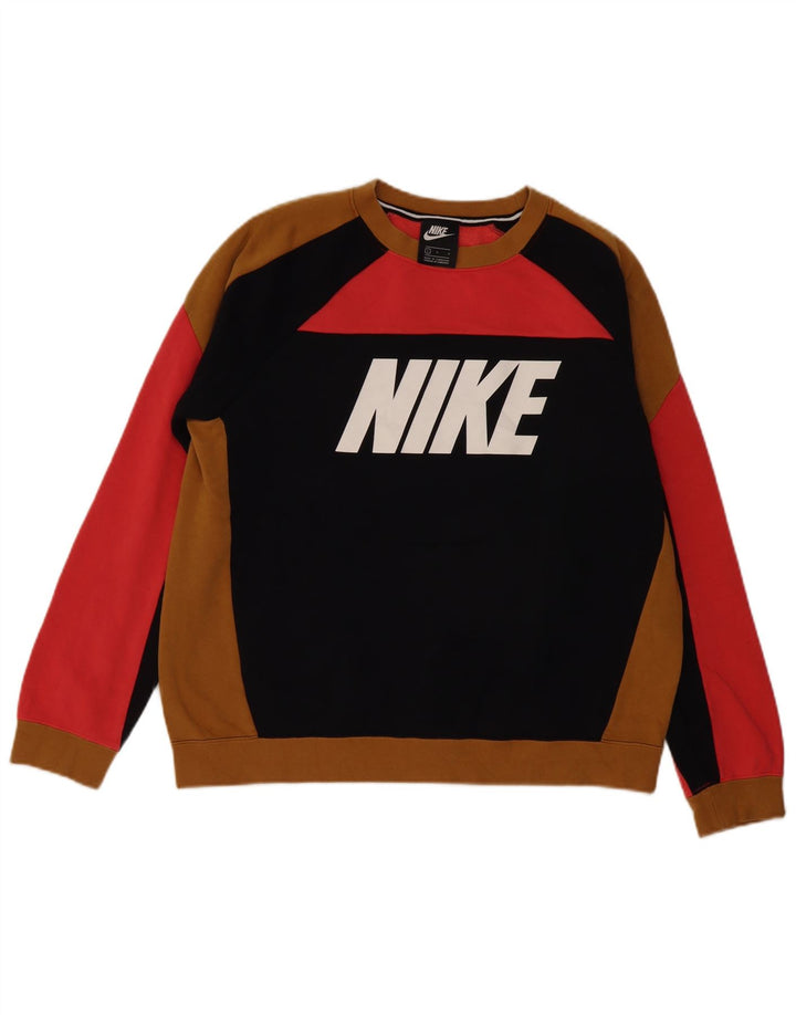 Nike grafisk sweatshirt til mænd, stor flerfarvet colourblock bomuld