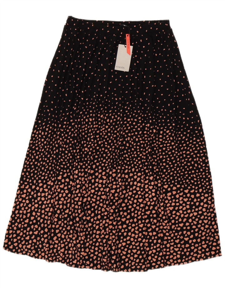 Oasis Womens Flared Nederdel Medium W28 Sort plettet polyester