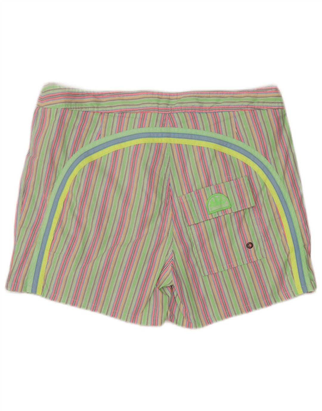 Sundek Badeshorts til mænd Stor grøn stribet polyester