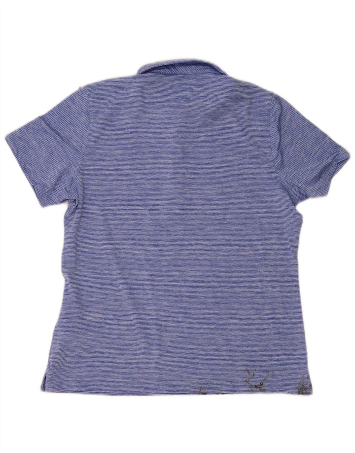 Vineyard Vines Dame Polo Shirt UK 14 Mellem blå stribet polyester