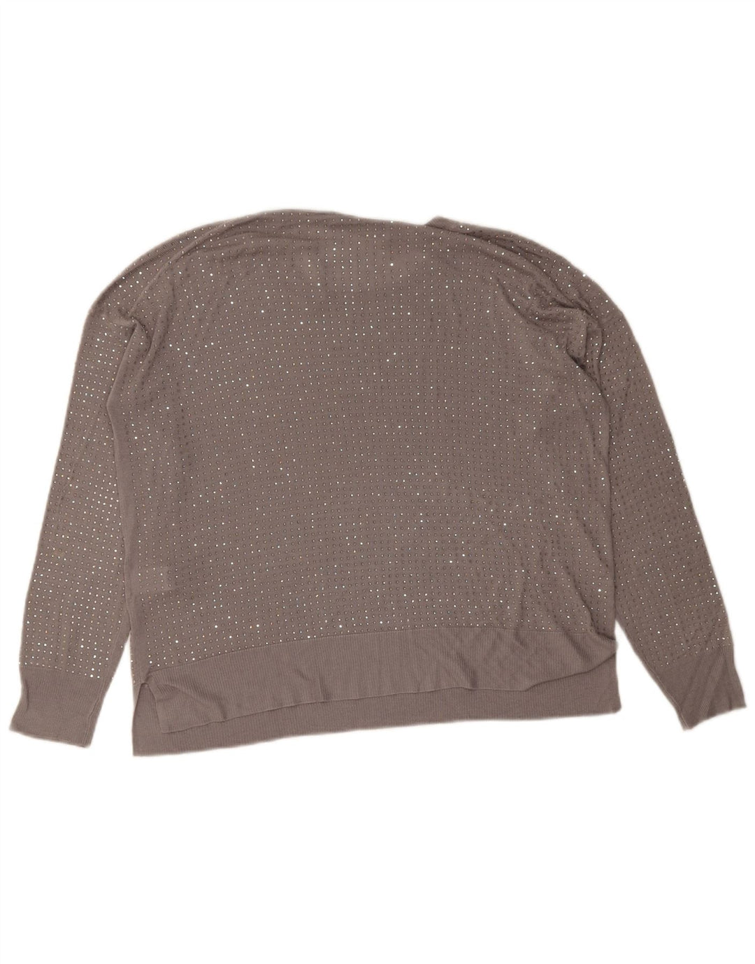 Zara Damebluse Top UK 14 Medium Grey Spotted Viscose