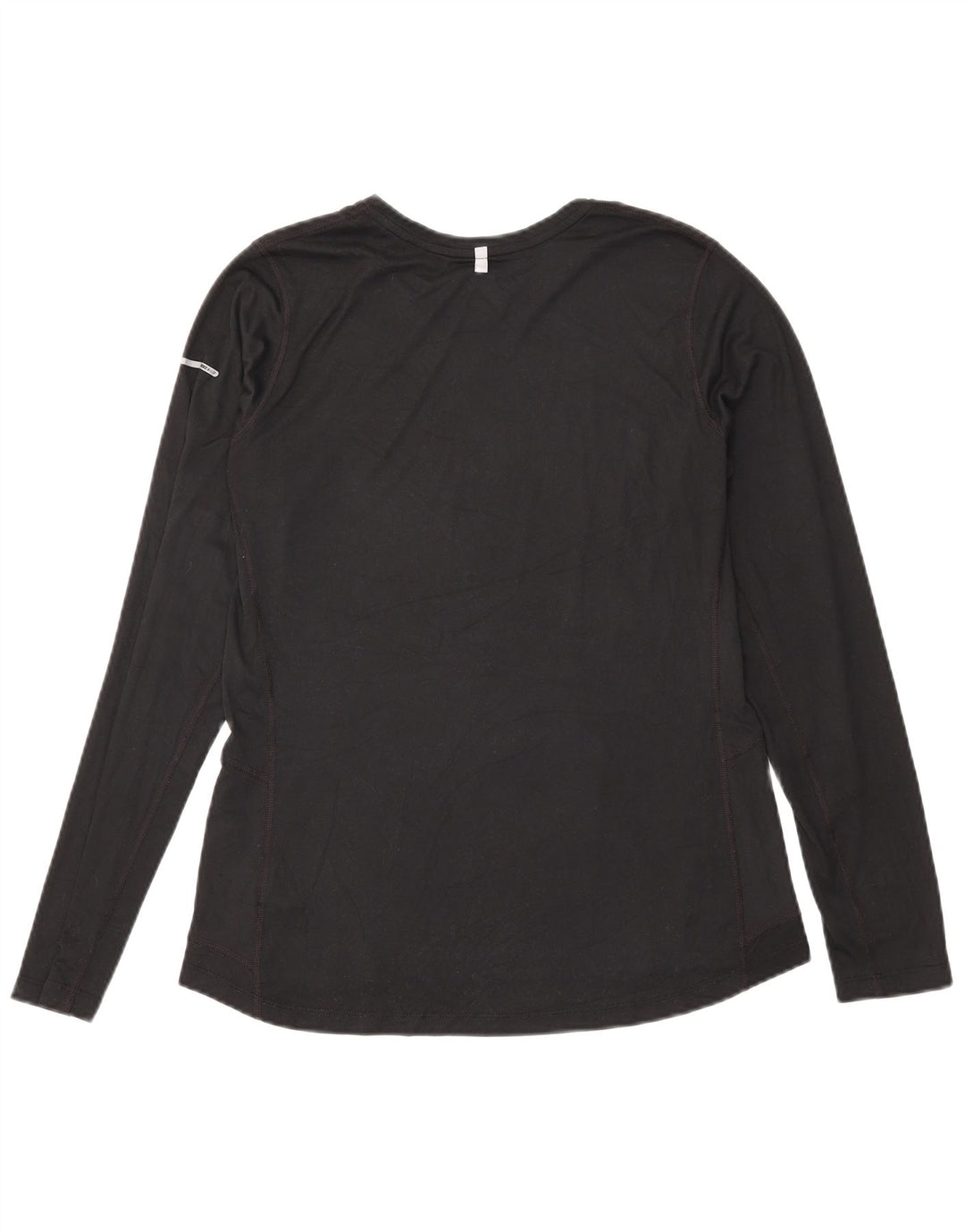 Nike Dame Dri Fit Top Langærmet UK 16 Stor Sort Polyester