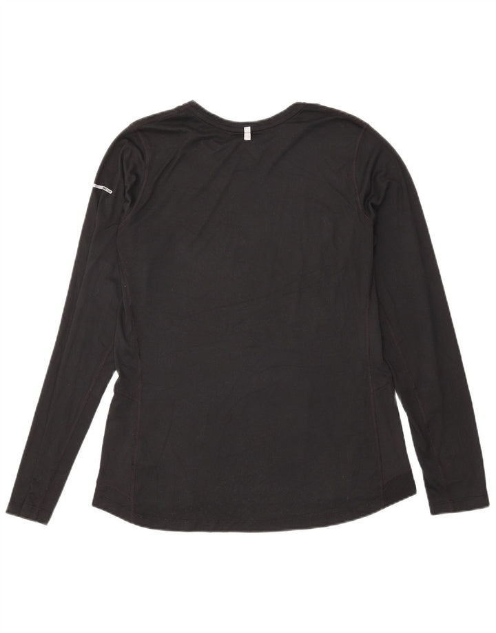 Nike Dame Dri Fit Top Langærmet UK 16 Stor Sort Polyester