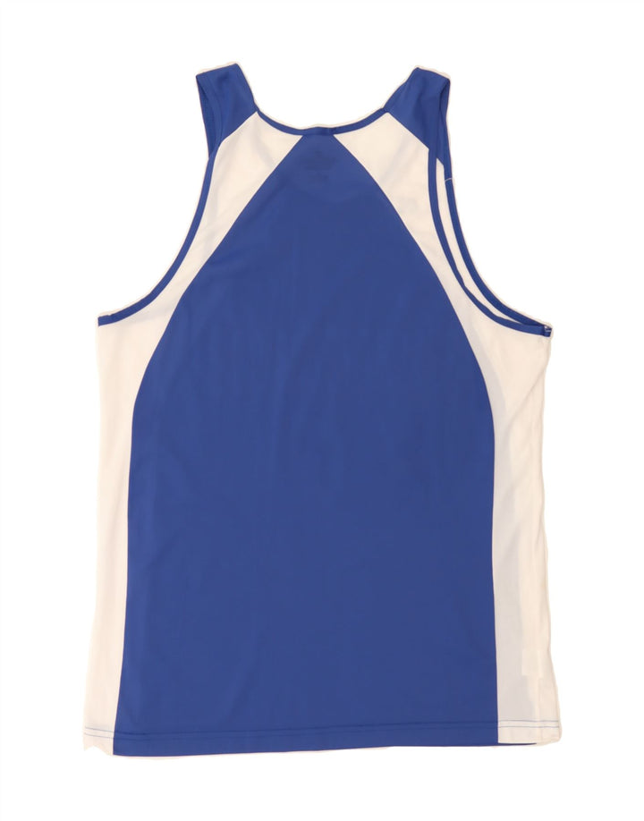 RUSSELL ATHLETIC Mens Paechtree Ridge Graphic Vest Top Large Blue Vintage Russell Athletic and Second-Hand Russell Athletic from Messina Hembry 
