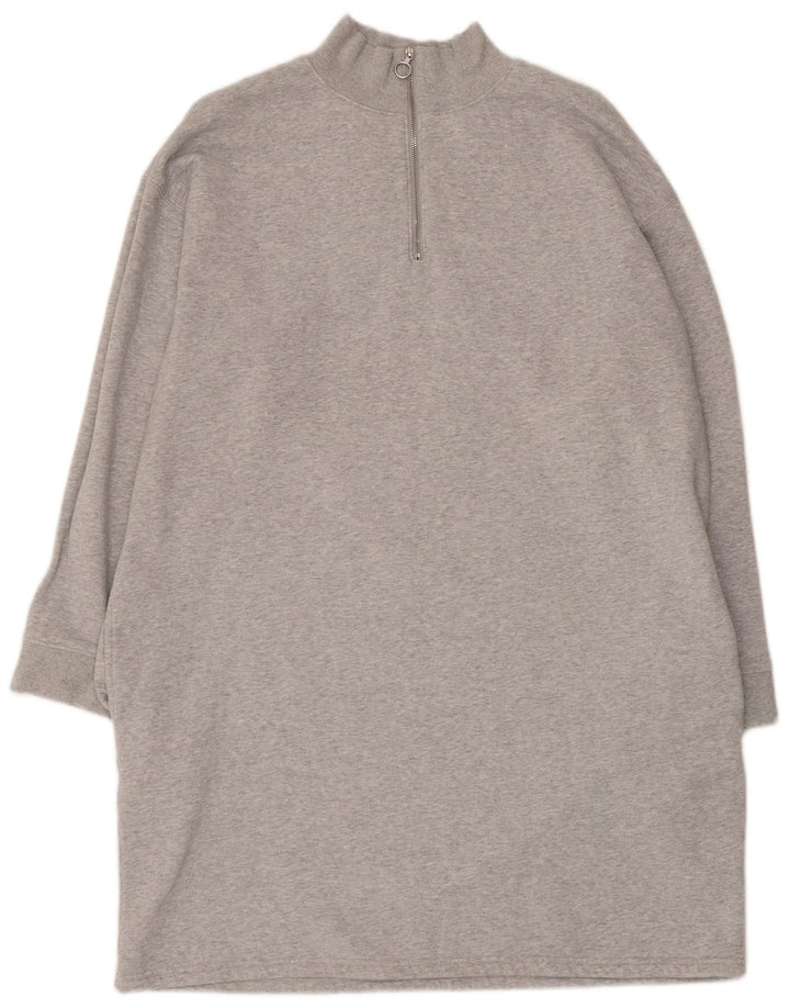 MARKS & SPENCER Oversized jumperkjole til kvinder DK 16 Stor grå flækket