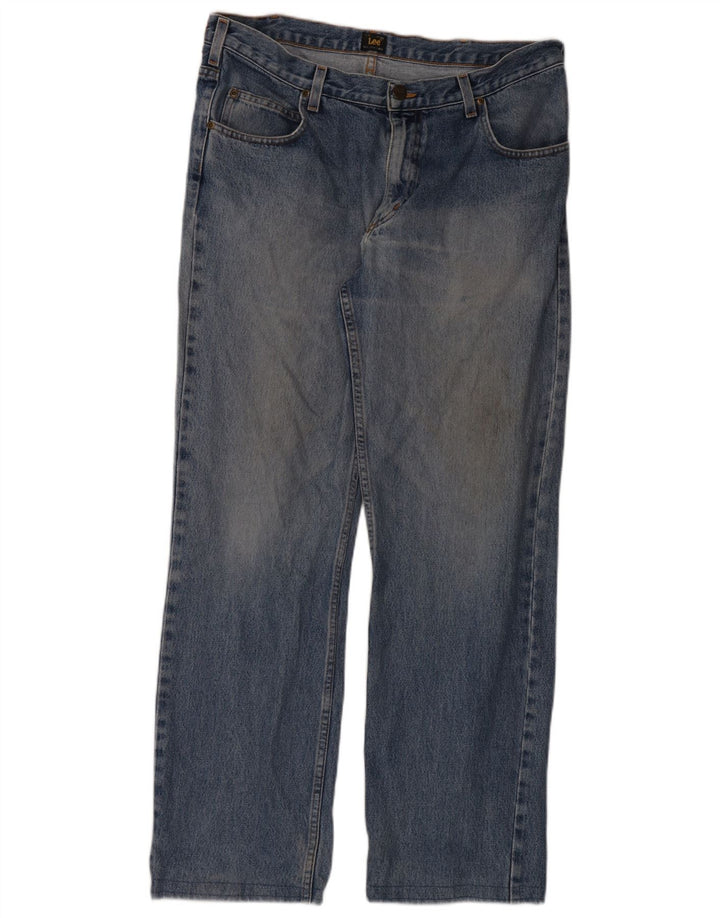 Lee Straight Jeans til mænd W36 L34 blå bomuld