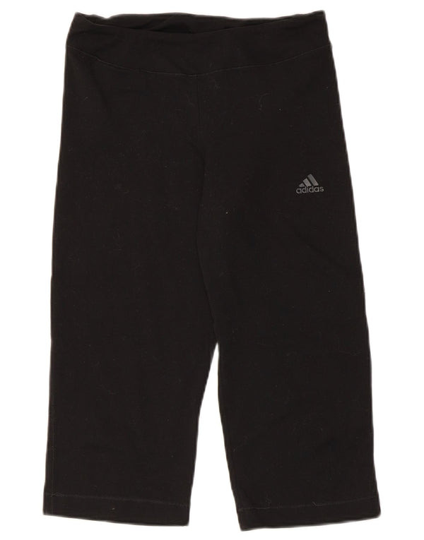 Adidas Dame Climalite Capri Træningsdragt Bukser UK 12 Medium Sort