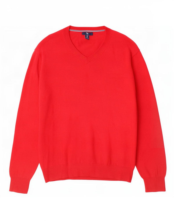 Gap dame V-hals sweater stor rød bomuld