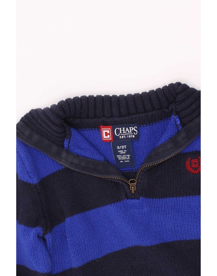 Chaps drenge lynlås-hals sweater 2-3 år marineblå stribet bomuld