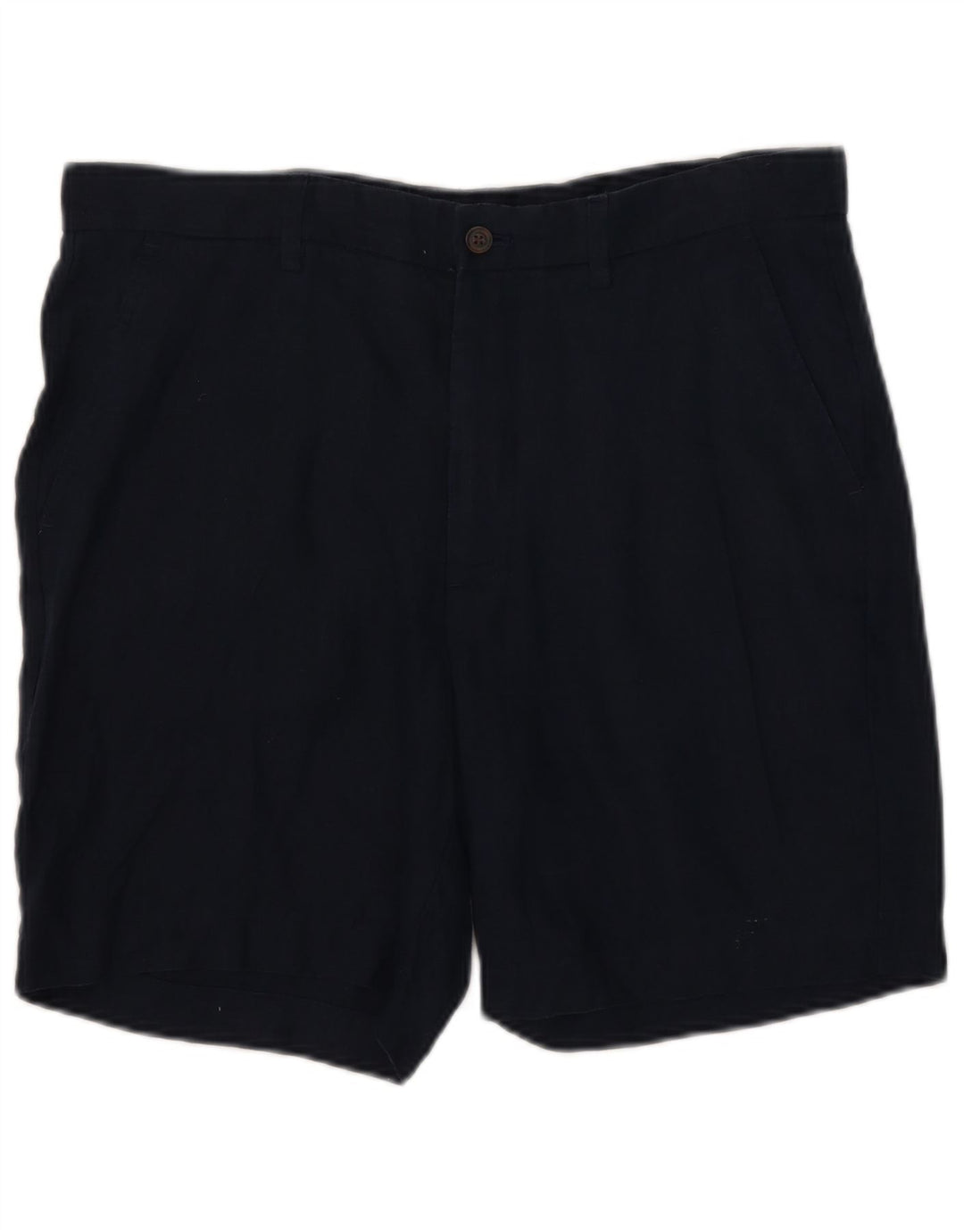 Zara Dame Chino Shorts Large W32 Navy Blue Linen