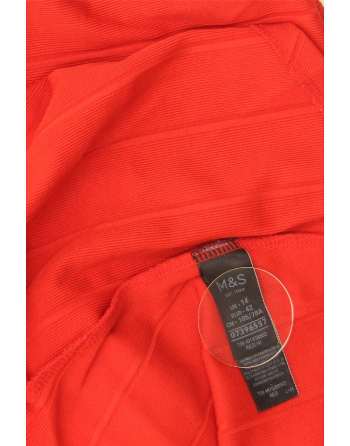 Marks & Spencer Dame Havfrue Nederdel UK 14 Large W32 Rødstribet Polyester