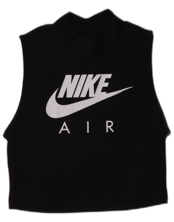 Nike Womens Crop Grafisk Vest Top UK 10 Small Black Bomuld