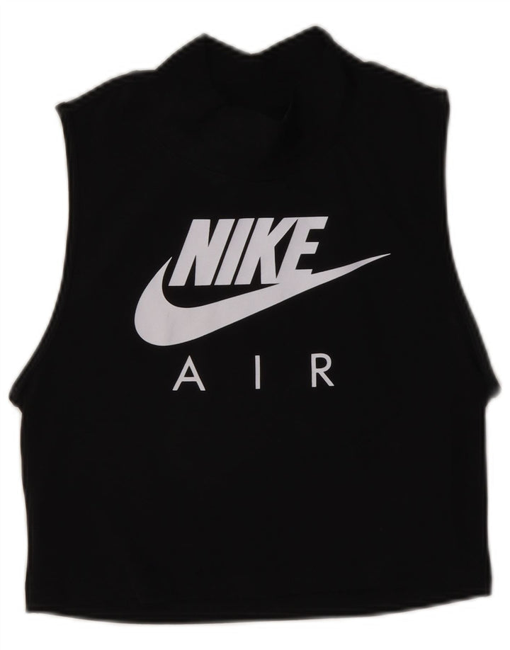 Nike Womens Crop Grafisk Vest Top UK 10 Small Black Bomuld