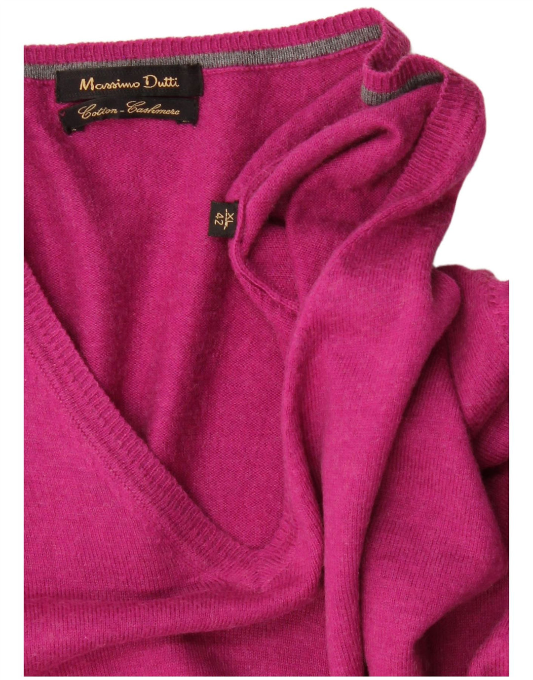 MASSIMO DUTTI Herre V-hals sweater XL Lilla bomuld