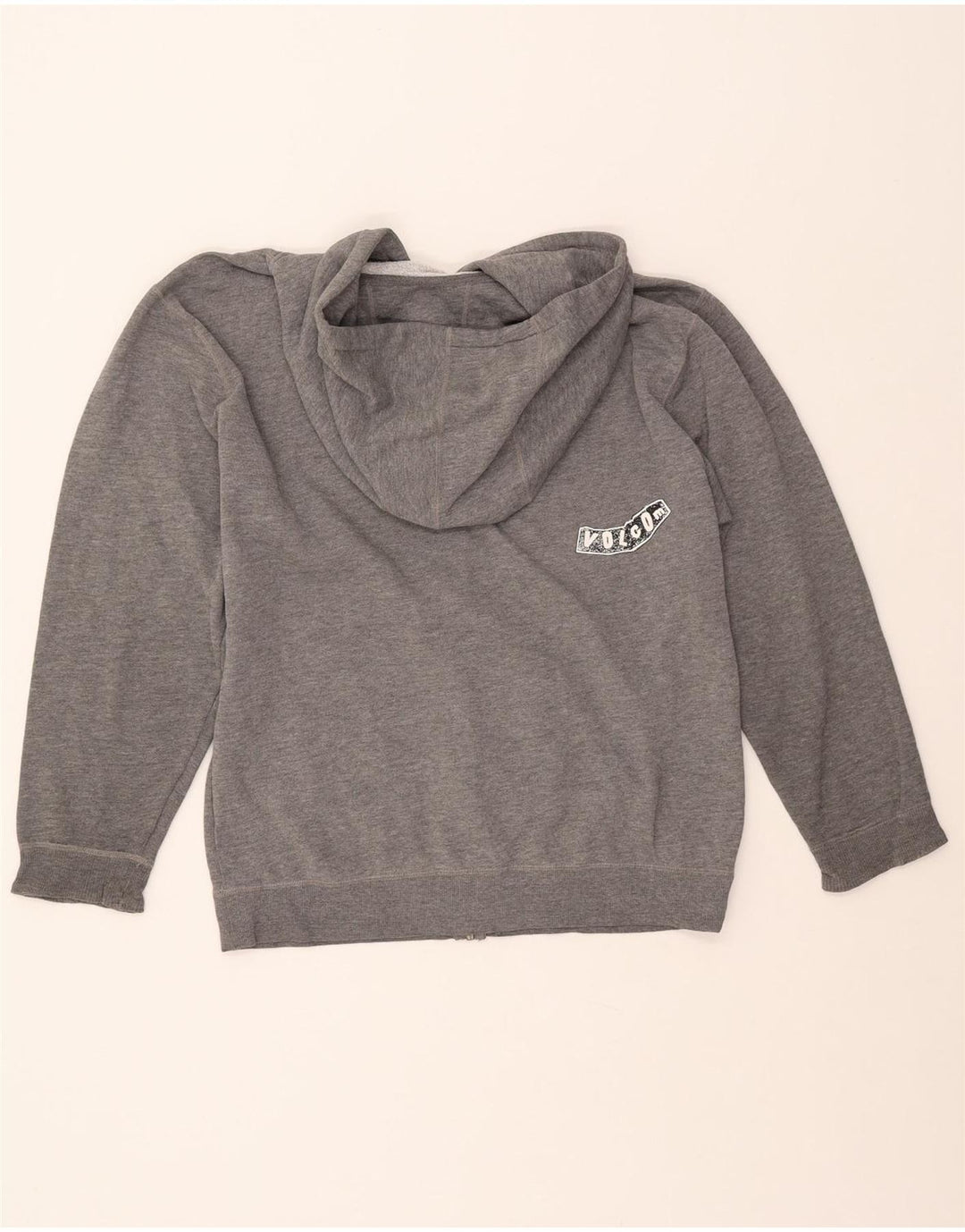 VOLCOM Dame Grafisk Hættetrøje Sweater UK 16 Stor Grå