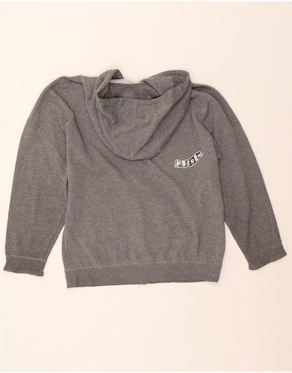 VOLCOM Dame Grafisk Hættetrøje Sweater UK 16 Stor Grå