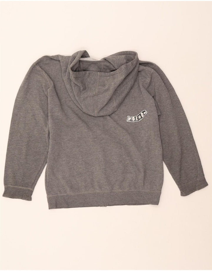 VOLCOM Dame Grafisk Hættetrøje Sweater UK 16 Stor Grå
