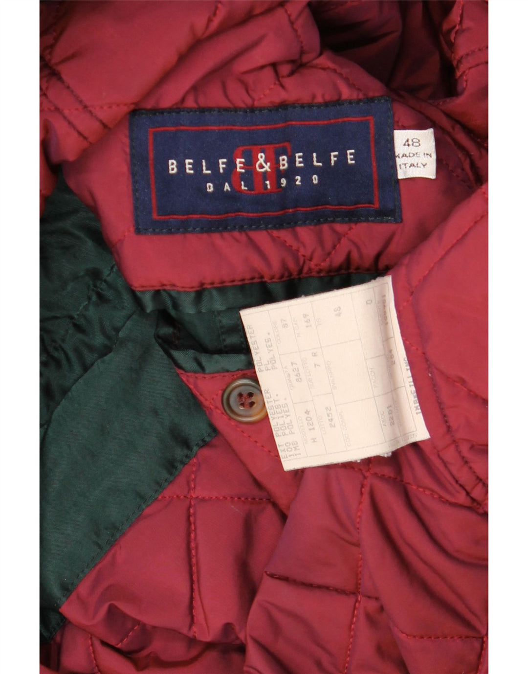 Belfe & Belfe Herre Hættevindjakke IT 48 Medium Grøn Polyester
