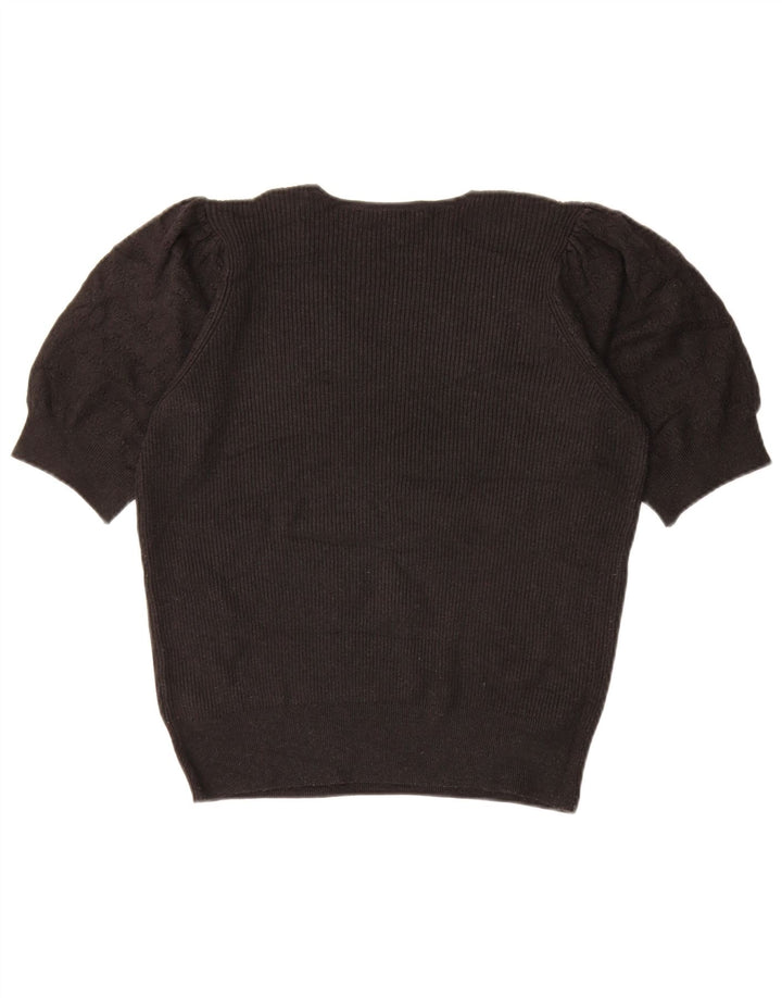 Marks & Spencer Dame V-hals sweater UK 14 Medium Sort