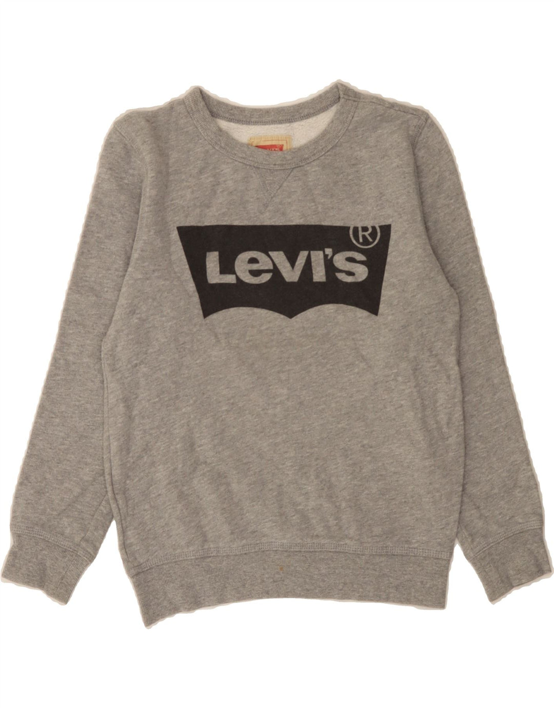 LEVI'S Girls Graphic Sweatshirt Jumper 9-10 Years Grey Cotton Vintage Levi's and Second-Hand Levi's from Messina Hembry 