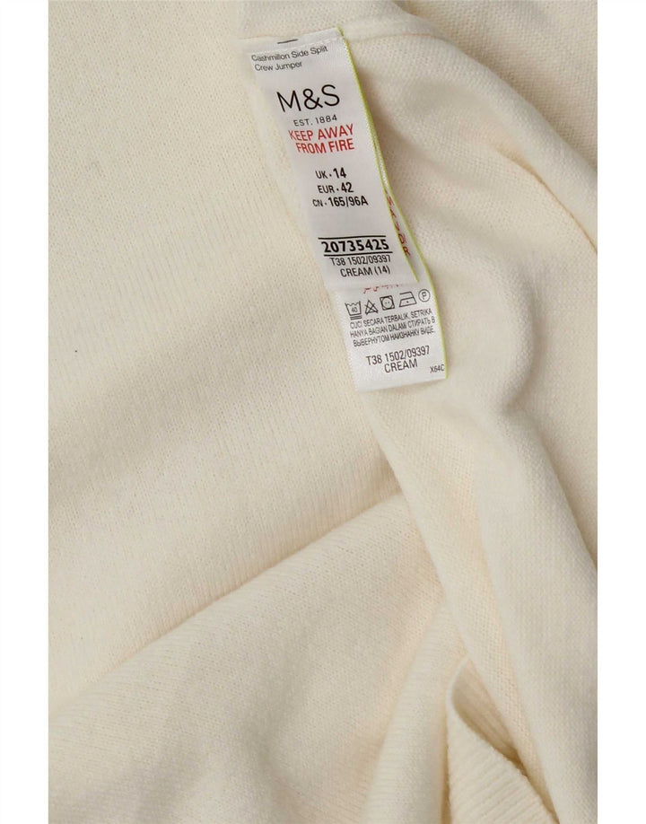 Marks & Spencer Dame sweater med rund hals DK 14 Medium Off White