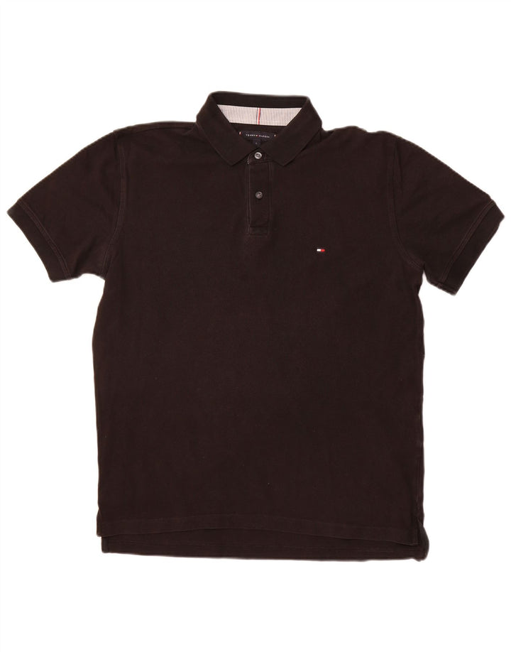TOMMY HILFIGER Poloshirt til mænd Stor sort bomuld