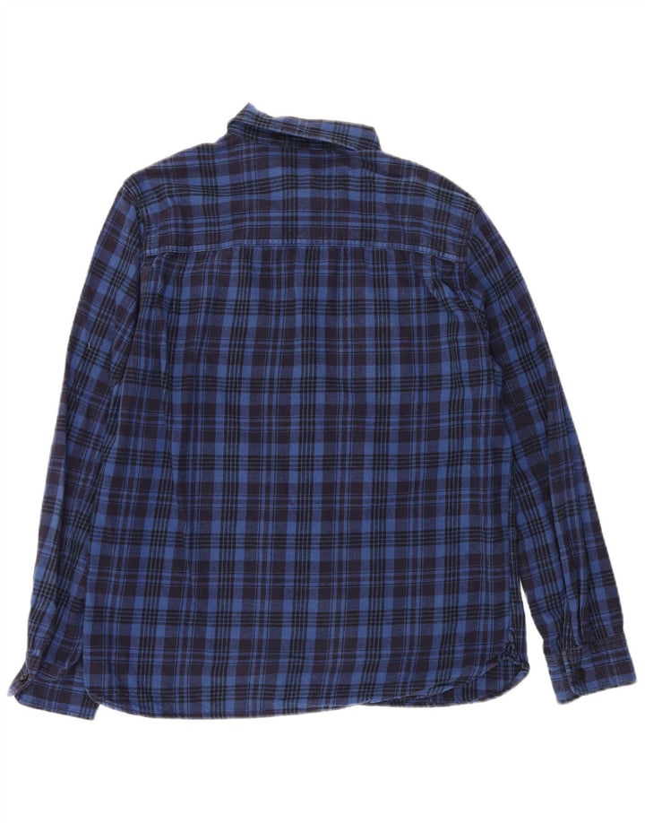 CONVERSE Flanelskjorte til mænd mellemblå ternet bomuld