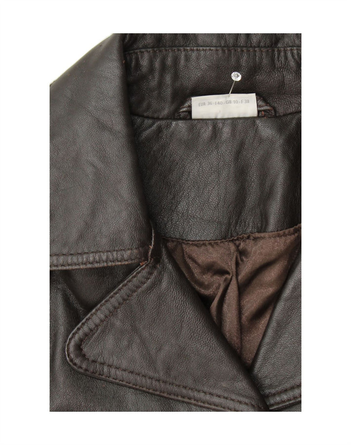 STREET ONE Womens Leather Jacket UK 10 Small Brown Leather Vintage Street One and Second-Hand Street One from Messina Hembry 