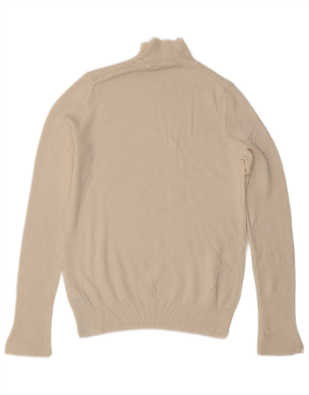 Zara Dame Turtle Neck Sweater UK 10 Small Off White Viscose